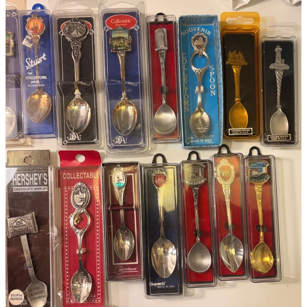 Vintage Souvenir Collector Spoon Lot 73+ Pcs States National Parks Hershey Pewte